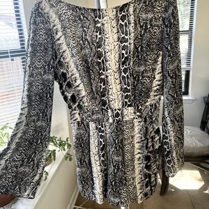 Paisley Kate Black/White Snakeskin Romper